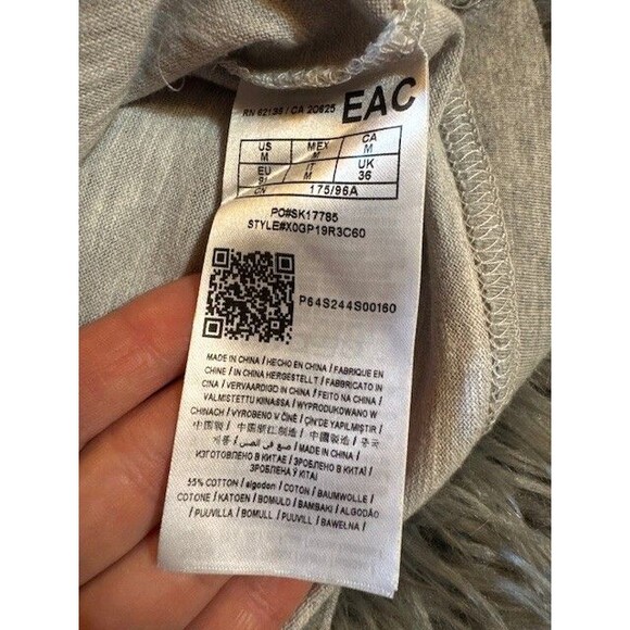 Mens Guess Los Angeles Textured Raised Logo Henley MED Grey Short Sleeve EUC - Picture 7 of 11